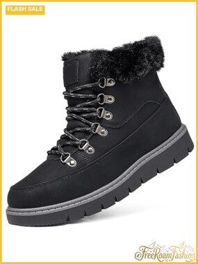 Women's Winter Warm Ankle Boots Suede Faux Leather Fur Lined Non Slip